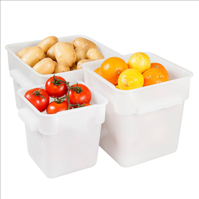 BAC ALIMENTAIRE 8 L 22,5x22,5x23 CM BLANC PP (1 UNITÉ)