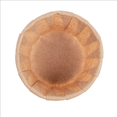 POTS TRAITEUR PAPIER PLISSÉ 30 ML (1 oz) 80 G/M2 Ø4,4/3,1x2,8 CM NATUREL PARCH.INGRAISSABLE (1000 UNITÉS)