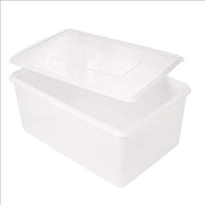 RÉCIPIENT ALIMENTS + COUVERCLE INCORPORÉ 9650 ML 34,5x23x16 CM BLANC PP (1 UNITÉ)