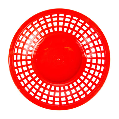 CORBEILLES RONDES Ø 20x5 CM ROUGE PP (12 UNITÉS)