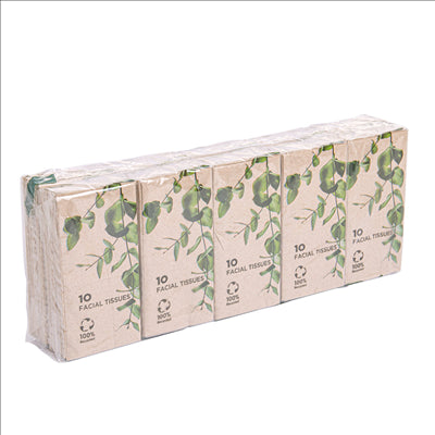 10 U X 10 U. MOUCHOIRS 3 PLIS 21x21 CM NATUREL KRAFT (25 UNITÉS)