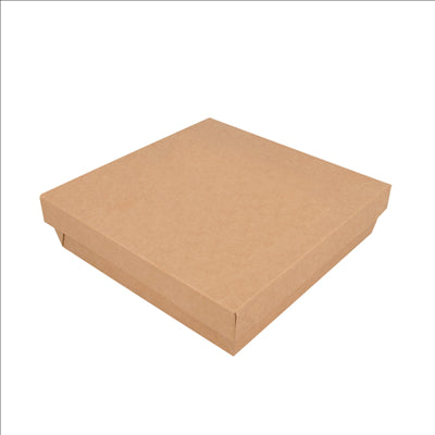 PETITES BOÎTES+COUVERCLES 'THEPACK' 1000 ML 240 G/M2 + 12PP 18,5x18,5x4 CM NATUREL CARTON ONDULÉ NANO-MICRO (200 UNITÉS)