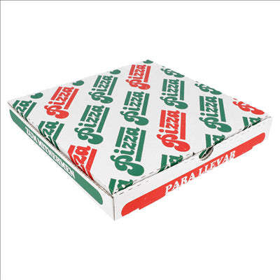 BOÎTES PIZZA MICROCANNELURE 100% VIERGE 340 G/M2 24x24x3 CM BLANC CARTON (100 UNITÉS)