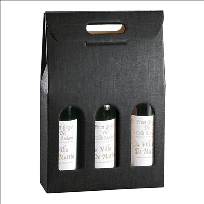 30 U. CARTONS 3 BOUTEILLES 27x9x38,5 CM NOIR CARTON (1 UNITÉ)