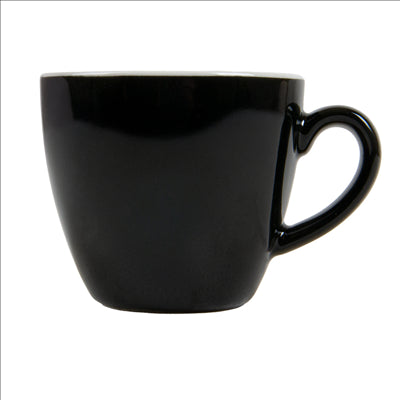 TASSES CAFÉ 'AKALA' 80 ML Ø6,3/3,5x6 CM NOIRE/BLANC PORCELAINE (6 UNITÉS)