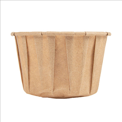 POTS TRAITEUR PAPIER PLISSÉ 90 ML (3 oz) 80 G/M2 Ø6,5/4,9x3,8 CM NATUREL PARCH.INGRAISSABLE (1000 UNITÉS)