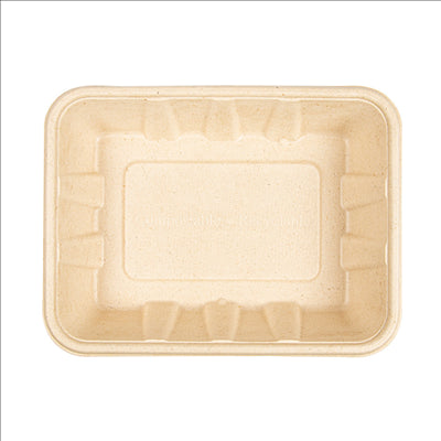 PLATEAUX 'BIONIC' 1000 ML 22x16,5x4,7 CM NATUREL BAGASSE (400 UNITÉS)