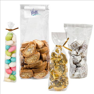 SACHETS NEUTRES 32,5 G/M2 23µ 5,5+3x19 CM TRANSPARENT CELOFAN (1000 UNITÉS)