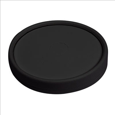 COUVERCLES POUR GOBELETS 280 G/M2 + PE Ø 9 CM NOIR CARTON (1000 UNITÉS)