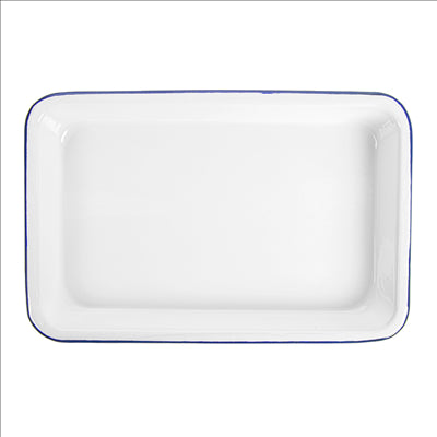 PLATEAUX RECTANGULAIRES 'ENAMELWARE'  23x15x2,5 CM BLANC ACIER ÉMAILLÉ (6 UNITÉS)