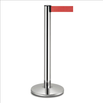 COLONNES MOBILES AVEC RUBAN RETRACTIBLES Ø 36x104 CM ROUGE ALUMINIUM (2 UNITÉS)