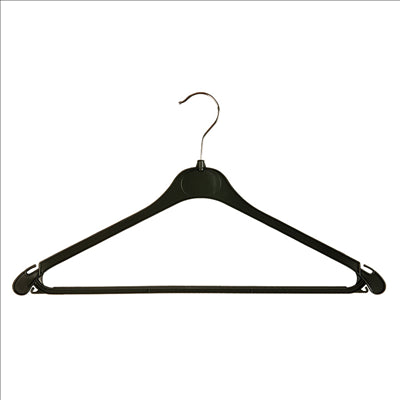 CINTRES ÉCONOMIQUES 42x23 CM NOIR PLASTIQUE (100 UNITÉS)