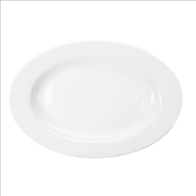 PLATS OVALES 30,5 CM BLANC PORCELAINE (12 UNITÉS)