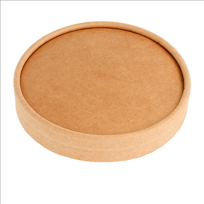 COUVERCLES POUR SALADIERS 212.98/99, 226.31/32/35/36/64  300 + 18 PE G/M2 Ø15 CM MARRON KRAFT (300 UNITÉS)