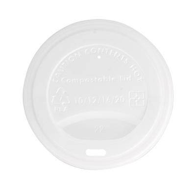 COUVERCLES POUR GOBELETS 360 ML 'BIODEGRADABLE' BLANC CPLA (1000 UNITÉS)