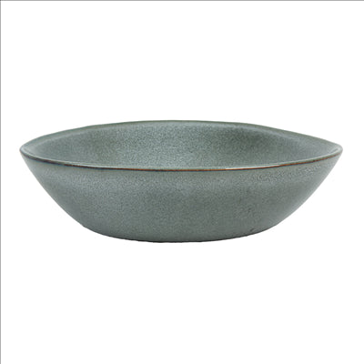 ASSIETTES CREUSES TRIANGULAIRES 'AKALA' Ø21,5x19,5x5 CM GRIS VERDÂTRE STONEWARE (6 UNITÉS)