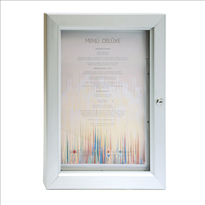 PORTE MENUS LUMINEUX DIN-A3 40x52x3,2 CM ARGENTE METAL (1 UNITÉ)