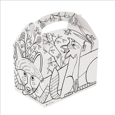 BOÎTES MENU ENFANT COLORIAGE 320 G/M2 15,50x10,50x17,50 CM BLANC CARTON (300 UNITÉS)