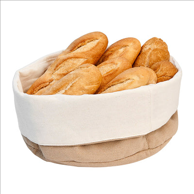 CORBEILLES PAIN CRÈME/MARRON 15x20x7 CM COTON (12 UNITÉS)