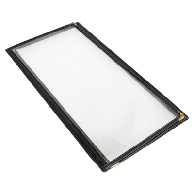 MENU "AMÉRICAIN" 3 CORPS 10,5x29,7 CM NOIR PVC (1 UNITÉ)