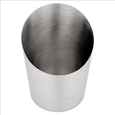 MINI RÉCIPIENTS À FRITES TRONQUÉS, LISSES 'ARTINOX' Ø 8,5x8,5 CM ARGENTE INOX (12 UNITÉS)