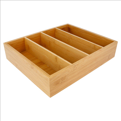 DISPLAY POUR COUVERTS & SACHETS 29x24x6 CM NATUREL BAMBOU (1 UNITÉ)