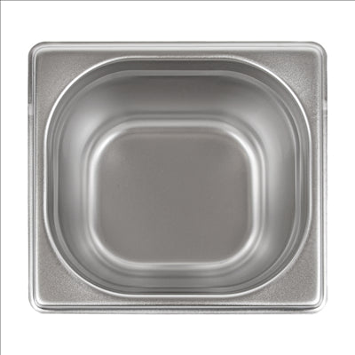 BAC GASTRONOME 1/6 1,9 L 17,6x16,2x15 CM ARGENTE INOX (1 UNITÉ)