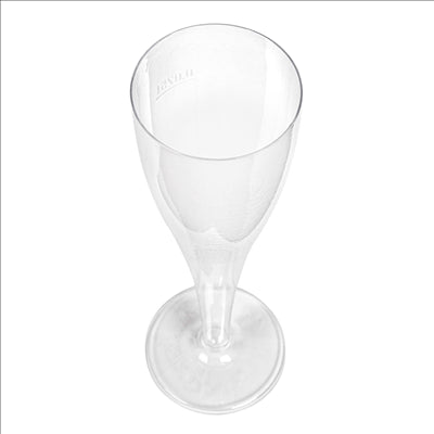 FLÛTES INJECTÉES "CHAMPAGNE" 125 ML Ø 4,9x20 CM TRANSPARENT CRISTAL PS (100 UNITÉS)
