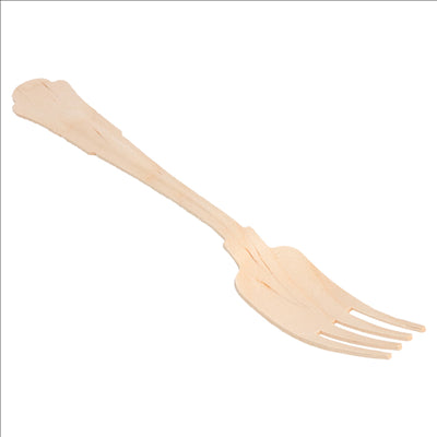 FOURCHETTES 'CLASSIC' 19,3 CM NATUREL BOIS (100 UNITÉS)