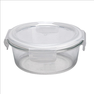 RÉCIPIENTS RONDS AVEC COUVERCLE 'WAKI GLASS' 620 ML Ø 15x6/7 CM TRANSPARENT VERRE (6 UNITÉS)