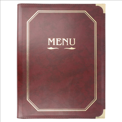 PORTE MENU 8 POCHETTES DIN-A4 25,5x33 CM BORDEAUX PVC (1 UNITÉ)