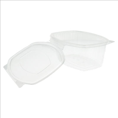 RÉCIPIENTS + COUVERCLE 1 L 17,7x12,5x8,5 CM TRANSPARENT RPET (400 UNITÉS)