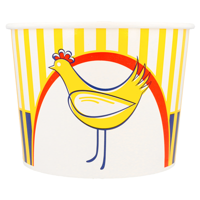 CONTAINERS POULET + COUVERCLES 1920 ML 13PE + 320 +18PE G/M2 Ø 16,8/13,9x12,3 CM BLANC CARTON (300 UNITÉS)