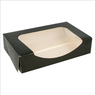 RÉCIPIENTS SUSHI+FÊNETRE 275 G/M2 17,5x12x4,5 CM NOIR CARTON (400 UNITÉS)