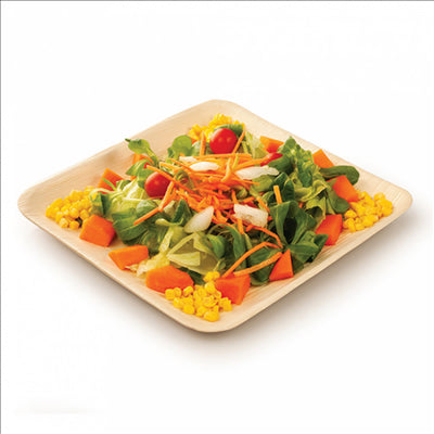 ASSIETTES CARRÉES 'ARECA' 24x24x2 CM NATUREL ARECA (200 UNITÉS)