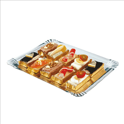 PLATEAUX TRAITEUR DEUX FACES 1100 G/M2 32x42 CM ARGENT/OR CARTON (100 UNITÉS)