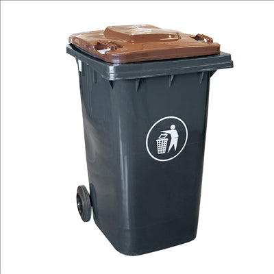COUVERCLE POUR CONTENEUR 240L 71x56x7,4 CM MARRON HDPE (1 UNITÉ)