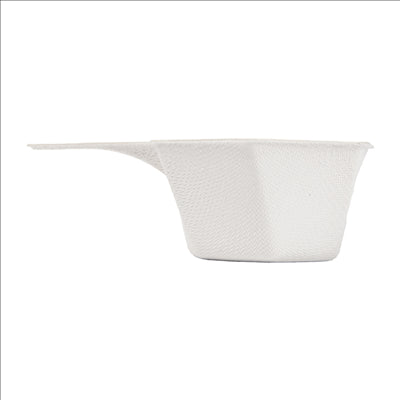 RÉCIPIENTS HEXAGONALES 'BIONIC' 5,5x3 CM BLANC BAGASSE (1000 UNITÉS)