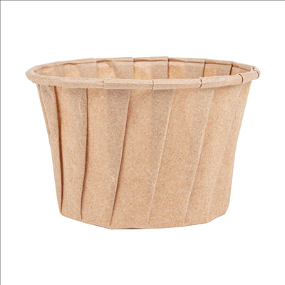 POTS TRAITEUR PAPIER PLISSÉ 100 ML (3,2 oz) 80 G/M2 Ø6,6/5x4,2 CM NATUREL PARCH.INGRAISSABLE (1000 UNITÉS)