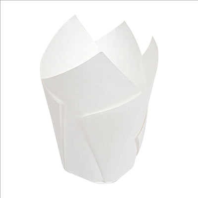 MUFFIN CUPS 'TULIP' 50 G/M2 11x11 CM BLANC PARCH.INGRAISSABLE (1000 UNITÉS)