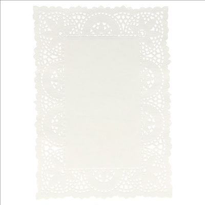 DENTELLES RECTANGULAIRES 47 G/M2 21x15 CM BLANC PAPIER (250 UNITÉS)
