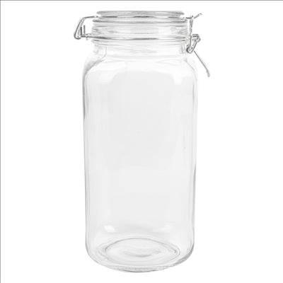 POT STOCKAGE + FERMETURE CLIP 'WAKI GLASS' 2 L Ø 10,5x26 CM TRANSPARENT VERRE (12 UNITÉS)
