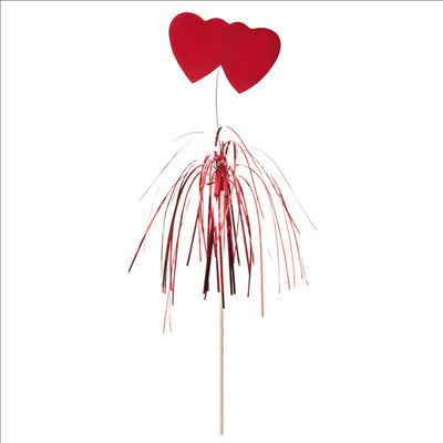 DÉCORS POUR GLACES "COEURS" 15 (h) CM ASSORTI BOIS (100 UNITÉS)