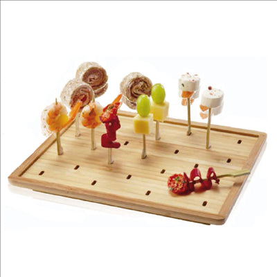 PLATEAU POUR 25 PICKS "GOLF" 25x20x2 CM NATUREL BAMBOU (1 UNITÉ)