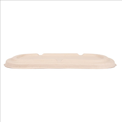 COUVERCLES LUNCH BOX 320.54/55 'BIONIC' 1000 ML 22,6x13,4x1,4 CM NATUREL BAGASSE (500 UNITÉS)