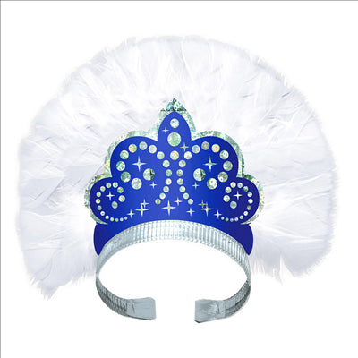 TIARAS HOLOGRAPHIQUES CONIQUES BLEU CARTON (12 UNITÉS)