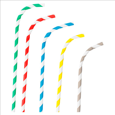 PAILLES FLEXIBLES À FRANGES 'PAPER' Ø0,60x23 CM ASSORTI PAPIER (3000 UNITÉS)