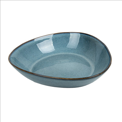 ASSIETTES CREUSES TRIANGULAIRES 'AKALA' Ø21,5x19,5x5 CM BLEU STONEWARE (6 UNITÉS)