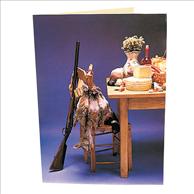 CARTE 2 VOLETS "CHASSE" 48x33 CM ASSORTI CARTON (1 UNITÉ)