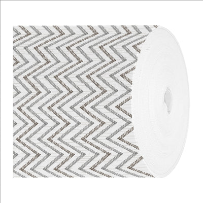 "TÊTE-À-TÊTE" PRÉ. 120CM (20 FEU.) 'CHEVRON' 55 G/M2 0,40x24 M GRIS/MARRON AIRLAID (6 UNITÉS)